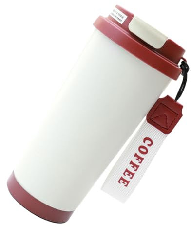 KICHOUSE Taza De Café De Viaje Con Tapa Antideslizante Vaso De Acero Inoxidable Aislado Al Vacío Para Bebidas Frías y Calientes Apto Para Oficina Gimnasio y Viaje