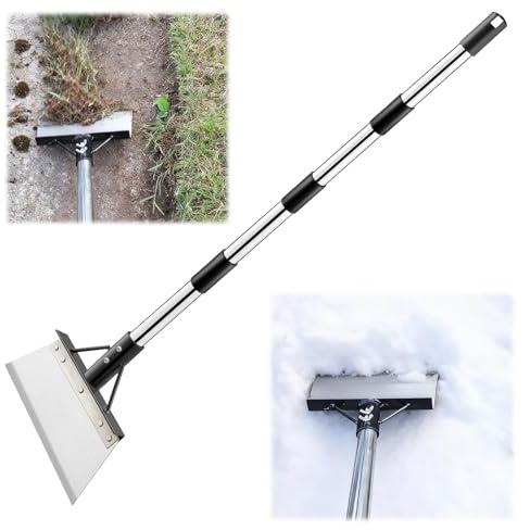 Multifunctional Heavy Duty Garden Spade Tool with Foot Pedal - 160CM Adjustable Stainless Steel Gardening Scraper Shovel, Snow shovel, Gardening Weed Remover Tool for Moss, Lawn Edging