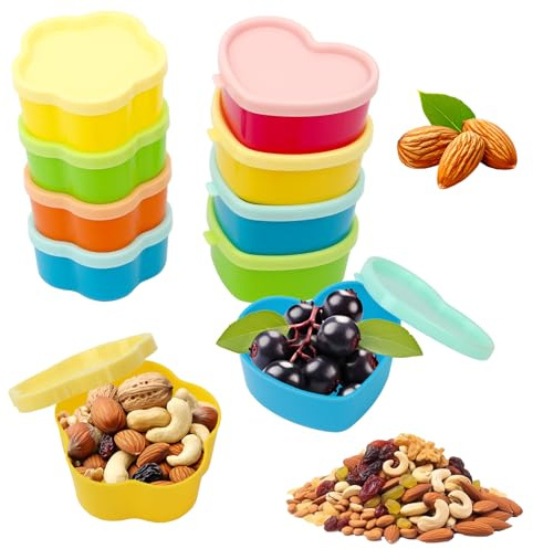 XWCHASA 10er-Set Kunststoff Gefrierdosen Klein, Aufbewahrungsbox, kleine Snack-Aufbewahrung, Mini-Aufbewahrung, Vorratsdosen Set, Plastikdosen mit Deckel, Gefrierdosen Set für Soßen,Dips und Gewürze
