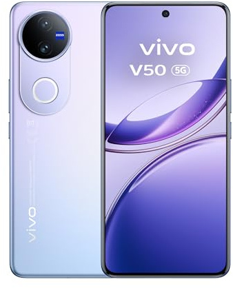vivo V50 Smartphone 5G | Triple Caméra ZEISS 50MP avec OIS | 12+12 Go RAM + 512 Go ROM | Écran AMOLED 6,77” incurvé | Batterie 6000 mAh FlashCharge 90W | Snapdragon 7 Gen 3