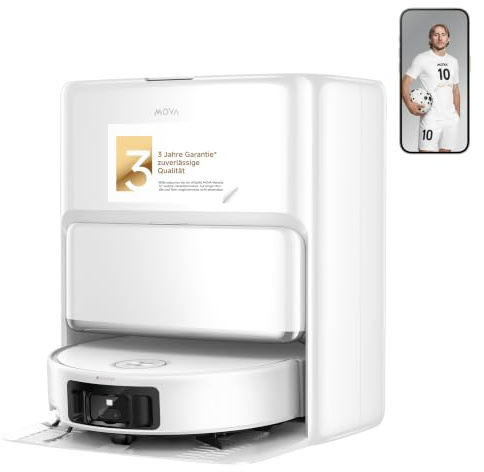 Mova Z60 Ultra Roller Standalone Saugroboter, 26.000 Pa Saugkraft, HydroForce-Wischen, MaxiReach-Techn., FlexScope-Radar mit Hebefunktion, AutoShield-Tech., dreifaches Anti-Tangle. All-in-One-Station