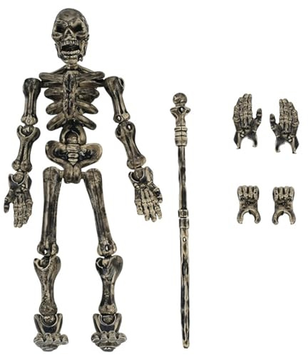 Lawnrden Der Skeleton Key|Skelett-Actionfigur, mehrgelenkiges bewegliches Spielzeug mit Waffen, Kunststoff-Actionfigur für Sammler-Desktop-Dekorationen