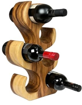 Crafty Artisan Wooden tree 6 bottle free standing wine rack holder in natural (natural)