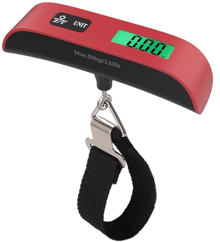 Digitale Kofferwaage Gepäckwaage,GeeRic Gepäckwaage Travel mit Temperatursensor,50KG / 110 lb Hängewaage Digitalwaage Fischwaage Batterie im Lieferumfang enthalten