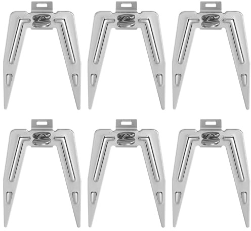 SOLUSTRE Spiedo per Girarrosto in Acciaio Inox, Forchetta per Pollo Arrosto e Carne, Accessorio Versatile Resistente All’usura, 6 Set per Bbq e Campeggio