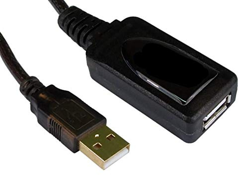 World of Data 10m Active USB 2.0 Extension Cable - 24k Gold Plated - Male to Female