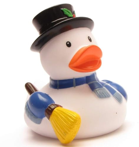 Badeente Schneemann I Quietscheentchen Winter I L: 8 cm I Geschenk zu Weihnachten