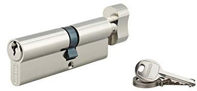 Cilindro europeo per serratura a pomolo SA 40Bx50mm, anti estrazione, nichel, 3 chiavi - THIRARD