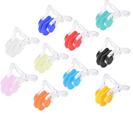 20 clips de nariz para natación, varios colores, protector de nariz para adultos y niños, unisex
