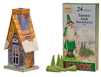 KNOX Rökelsekoja set – av metall – olika sorter – med 24 rökelseljus, grandoft i storlek M (bränneristuga)