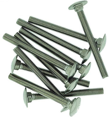 M5 (5mm x 80mm) Cup Square Carriage Bolt (Fully Threaded) - Stainless Steel (A2) (Pack of 10)