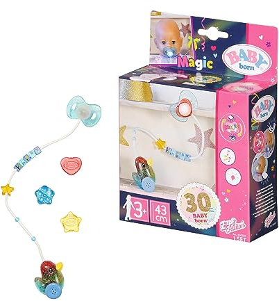 Baby Born Magic Puppen-Schnuller und Schnullerkette, Ergänzung zum Puppenspiel, für 43 cm Puppen, 832486 Zapf Creation