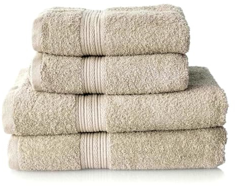 ALCLEAR Komfort frottéhandduk set absorberande av 100% ekologisk bomull, frottéserie i 6 färger och 5 storlekar, färg: silvergrå, 2 x duschhanddukar 70 x 140 cm och 2 x handdukar 50 x 100 cm
