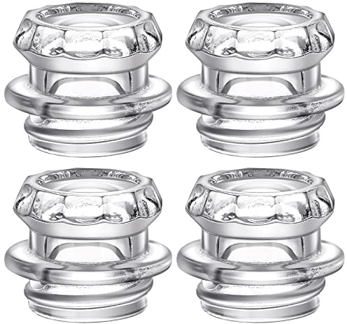 Vesici Ersatzknopf für Kaffee-Perkolatoren, Glas, transparent, 4 Stück | 3,5 cm große Kaffeekannenknopfteile, Klarglas-Metallbasis, universelle Passform für elektrische Perkolatoren