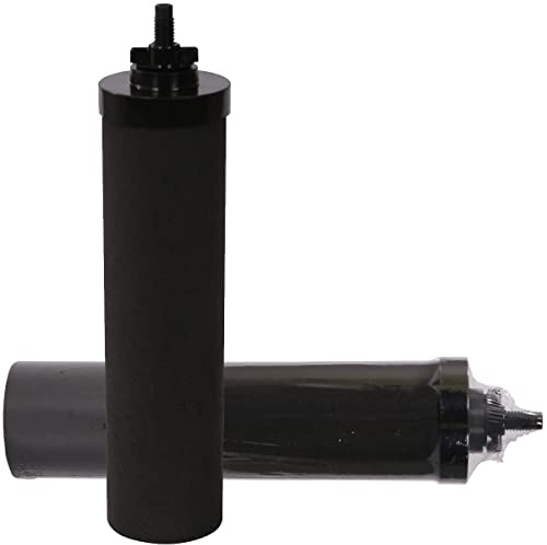 Filtre à eau en céramique Huining, unité de pré-filtre à eau de rechange 0,15-0,5 micron, cartouche filtrante noire, filtre de rechange pour systèmes de filtration d'eau domestique. (2BlackFilter-2pc)