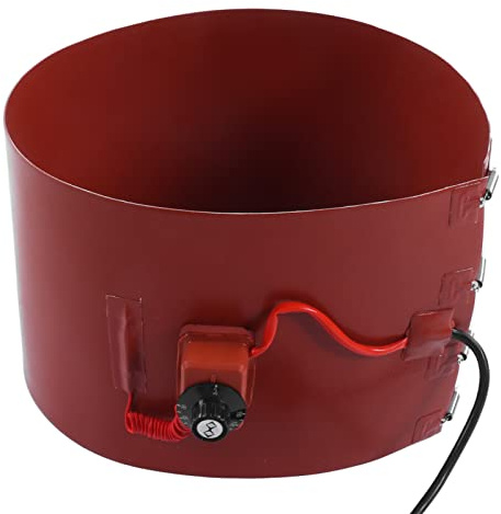 Luqeeg 1200W Coperta di Riscaldamento per Fusti, 13,2 Galloni 50 Litri Fusto e Riscaldatori per Secchi, in Silicone Tampone Riscaldante per Fusti con Termostato Coperta Isolante per Scaldabagno(#2)