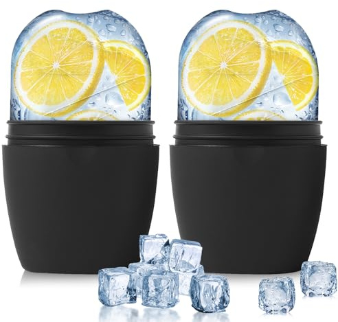 Evmliy Paquete de 2 rodillos faciales de hielo, rodillo de hielo de silicona para apretar y levantar la piel, para aliviar la hinchazón de la cara y los ojos, molde facial reutilizable para el cuello