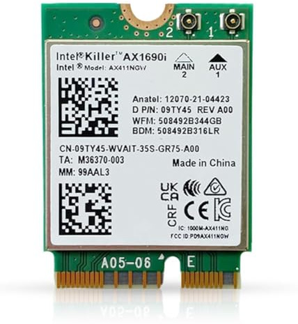 HighZer0 Electronics AX1690i Killer Series Upgraded WiFi 6E Adapter | Gaming WiFi Adapter | CNVio2 M.2 Wifi Card | 3.0 Gbps WiFi for PC | Bluetooth 5.3 Support | Requires Intel 12th+ Gen CPU (AX1690i)
