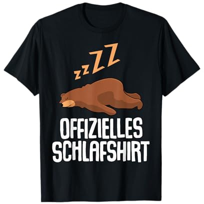 Offizielles Schlafshirt Herren Bär Bären Lustig Geschenk Fun T-Shirt