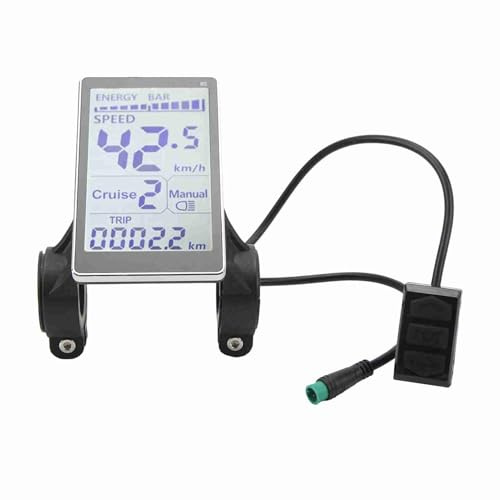 Eulbevoli Ecran LCD pour vélo électrique,Ecran LCD 24V 36V 48V 60V Universel pour Scooter électrique M5,Compteur LCD étanche pour vélo électrique, résistant à l'usure(connecteur 5 Broches)