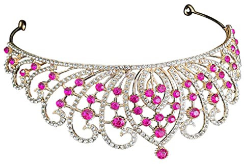FRCOLOR Strass Stirnband Tiara Krone Für Damen Hochzeit Party Kopfaccessoire Mit Kristallen Für Braut Geburtstag Abendveranstaltung Tanz
