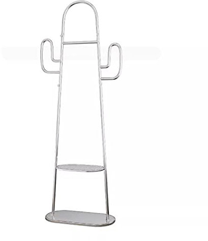 HASMI Appendiabiti da Terra Green Cactus Appendiabiti da Terra Semplice Negozio di Abbigliamento Creativo Espositore Camera da Letto Appendere i Vestiti Appendiabiti Attaccapanni (Color : Silver)
