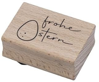 Artoz Stempel – Holzstempel – „frohe Ostern“ – 50 x 35 mm – Motivstempel zum Kartenbasteln für Einladungen, Geburtstag, Glückwünsche
