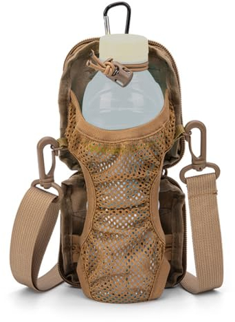 MiOYOOW Molle Wasserflaschenhalter Tasche, Tragbare Trinkflasche Tasche, Flaschenträger Umhängetasche mit Verstellbarem Schultergurt, Faltbare Flaschen Umhängetasche für Spaziergänge, Wandern, Reisen