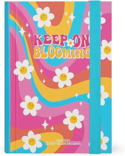 Legami - Tageskalender 2024-2025, Blumenmuster, 16 Monate, Small, Tagebuch von September 2024 bis Dezember 2025, Verschluss mit Gummiband, FSC-zertifiziertes Papier, Monatsplaner, 9,5 x 13,5 cm, Daisy