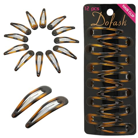 Dofash 2IN/5CM Einfache große Haare Snap Clips Metall Haarspangen Haarspangen für Frauen 12PCS (Epoxy Turtle)