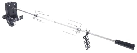 Loobiiny Profi BBQ mit Edelstahl Motor Drehspieß 80cm passend für Gasgrill Elektrischer Drehspieß Gasgrill Garten BBQ Rotisserie Drehspieß