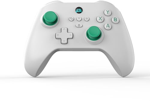 Joso Wireless Controller for Switch/PS4/Android/iOS/PC Gaming Controller with Phone Holder/Double Trigger Key/Hall Effect/Turbo/Macro programmable/Remote Play/Xbox Cloud Gaming/Steam White