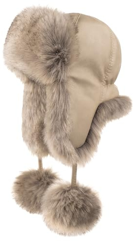 Futrzane Fliegermütze - Schapka Uschanka Damen - Fell Trapper Mütze aus Leder