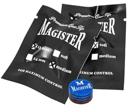 BILMAG Billard Zubehör Queue Klebeleder Magister, 9 Schichten, 13mm - 14mm, Soft & Medium (Härtegrad: Medium, 14mm)