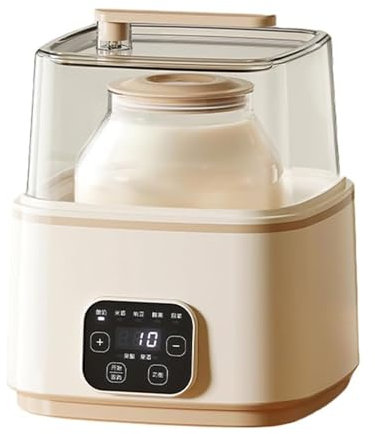 Yogurtera Automática, Máquina Eléctrica De Fermentación De Natto Y Kimchi, con Panel Táctil LED, Frascos De Vidrio De 2 L, 5 Programas Preestablecidos, para Yogur Casero