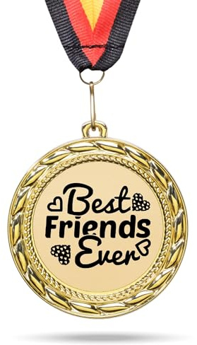 andSmile Medaille mit Gravur - Best Friends Ever - Orden aus hochwertigem Metall - Geschenke für den Freund, die Freundin, Partner zum Geburtstag, Valentienstag, Valentienstagsgeschenk