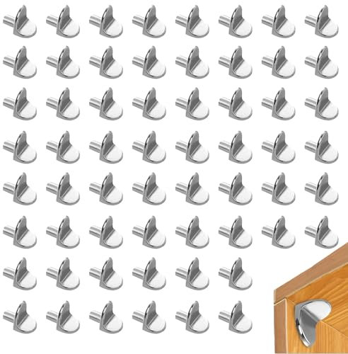 60 Pcs L Shelf Support Pegs Shelf Pins,Smooth Cupboard Shelfs Pegs for 5 Mm Hole,Durable Kitchen Cupboard Shelfs Supports ShelfSupport Pins Suitable for Kitchen Wardrobes Bookshelves