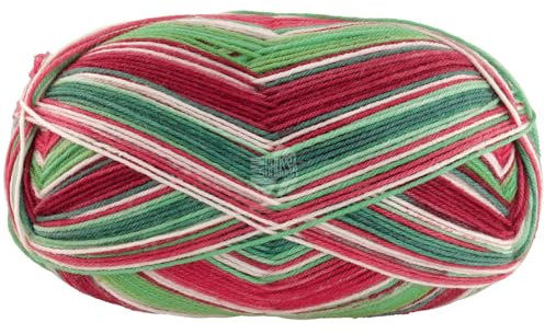 LANA GROSSA Meilenweit 100 Merino Christmas | Sockengarn aus Merino-Wolle, waschmaschinenfest | Handstrickgarn aus 80% Schurwolle & 20% Polyamid | 100g Wolle, Stricken & Häkeln | 420m Garn FB 6792