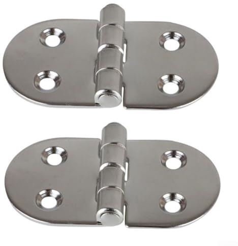 ReachMall 2Pcs Stainless Steel Door Butterfly Hinges, 3 Inch Polished Chrome Ball Bearing Hinges, 3 X 1.5 Marine Folding Hinge Polished