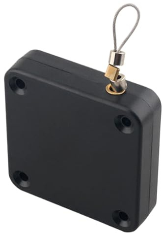 Tuxuseo Cierrapuertas correderas, Cierrapuertas retráctil automático sin perforar con cable de acero de 1,2 m, hardware de bricolaje para baño, dormitorio, estudio