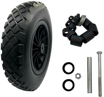 MxMan 14 tum massiv PU skottkärra däck 3,50-8 – utbyte av skottkärra hjul, kraftig punkteringssäkert däck för säckvagn med 120 mm bult, 100 mm hylsa och mutter och 1/2 tum borrdistans