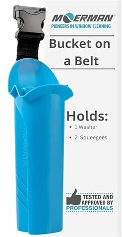 Moerman Window Cleaning Bucket on a Belt with Quick Release, Window Cleaning Bucket, Squeegee Bucket, Window Washing Bucket, Professional Window Cleaning Tools, Cleaning Tool Belt, BOAB