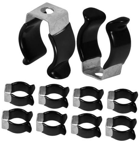 Holibanna T5 Led Tube Clips Stainless Steel u Clip Holder for Ceiling Light Fixtures Cable and Strip Light Clamps with Protective Coating, Black 10pcs for Indoor Lighting Accessories