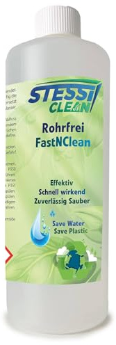 StessiClean Rohrfrei FastNClean | 1 Liter | Profi Abflussreiniger | löst hartnäckigste Verstopfungen | Haare & Gerüche | Rohrfrei für Küche - Bad - Dusche & Waschbecken | mit Dosierhilfe