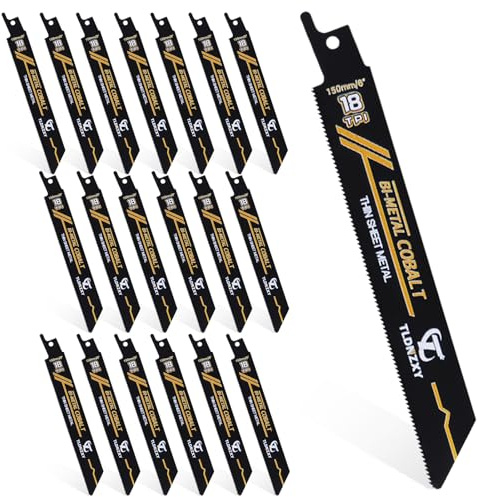 Säbelsägeblätter, 20 Stück 150mm Ersatzsägeblatt Set aus Bi-Metall mit Kobalt, 18TPI Sägeblatter Säbelsäge zum Schneiden von Metall, Holz mit Nägeln, Holz, Kunststoff für schnelle und saubere Schnitte
