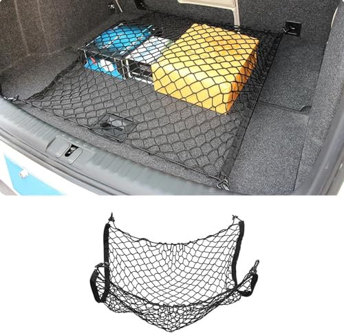 spshi Gepäcknetz für Opel Zafira Tourer 2011-2019, Kofferraum Netz -Gepäcknetz Auto -Kofferraumnetz -Auto Netz, Elastischer Rand Hält Lasten Fester -Mit 4 Großen Haken