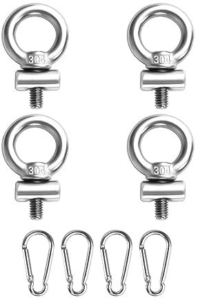 Set di fermi per tende da sole, in acciaio inox, per camper, roulotte, con ganci a moschettone