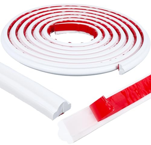 craspire Bande Décorative Autocollante Blanche de 9,84 Pieds x 0,6 Pouce Moulure Flexible Garniture Murale Garniture Autocollante Moulure Murale pour Murs Cimaise Panneau Moulure pour Bordure