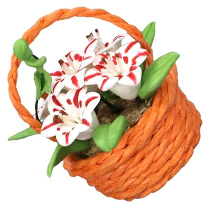 HANABASS 1pezzi Mini Fiori Simulazione Piante Finte Mini Vaso Fiori Giglio Decorazioni Da Scrivania Artificiali