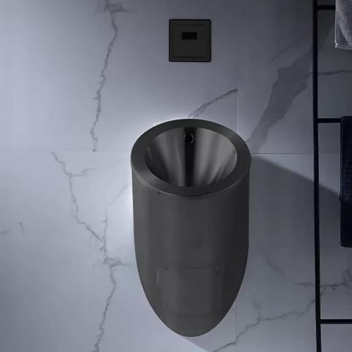 Urinario de pared, Urinario de descarga comercial para hombres, Urinarios de acero inoxidable, Urinario de lavado, Urinario de baño doméstico, Urinario con sensor de pared,Black-Urinal+Sensor
